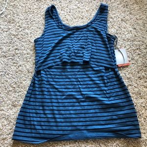 Blue Stripped Nursing and Maternity Tank